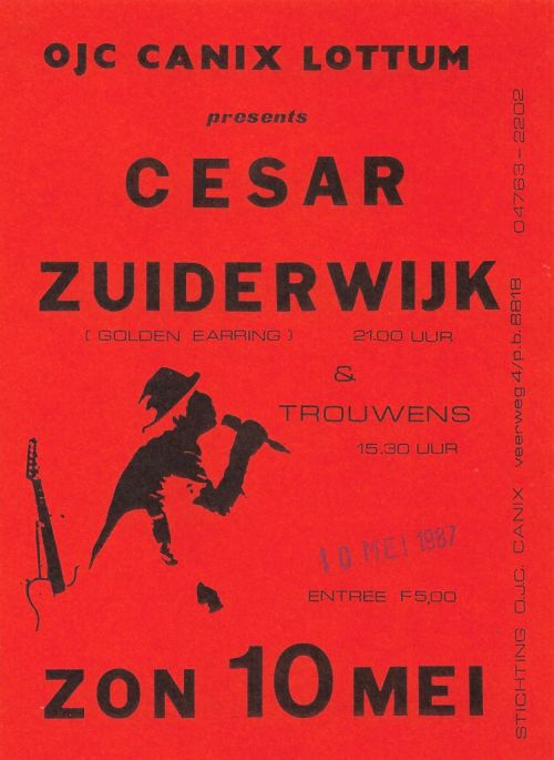 Cesar Zuiderwijk ticket scan May 10 1987 Lottum - Canix